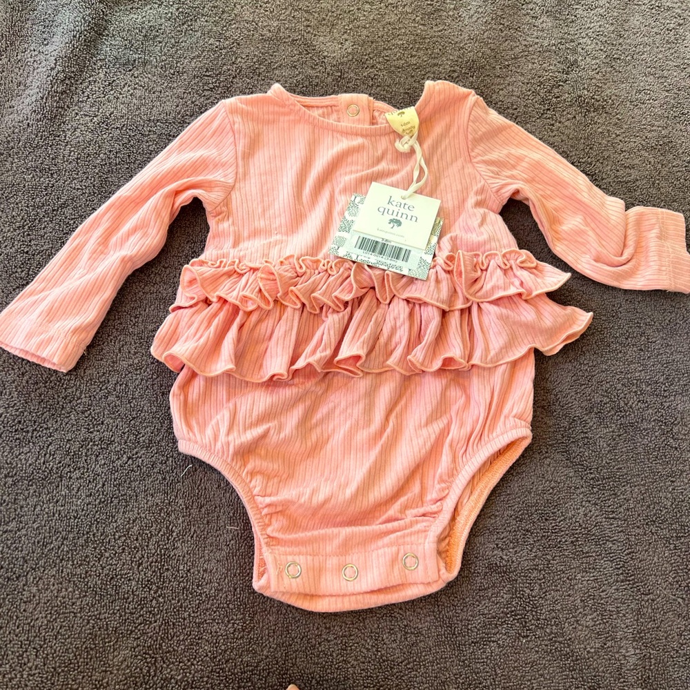 NWT Kate Quinn Pink Ruffled Romper 3-6 months